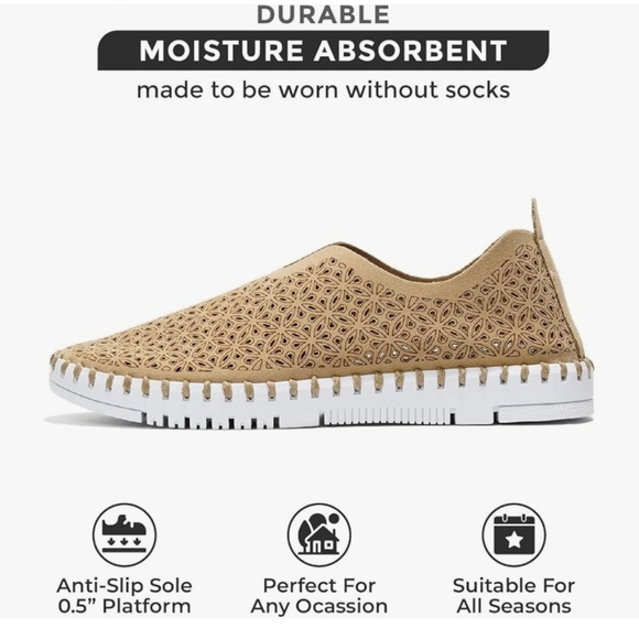 NIB Project Cloud "Rose" Womens Shoes Loafers Women Sneakers 9 LATTE - Picture 3 of 8